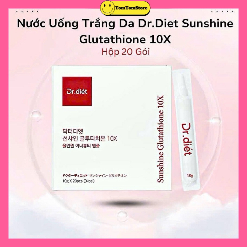 Nước Uống Trắng Da Sunshine Glutathione 10x Dr. Diet Hộp 20 Gói