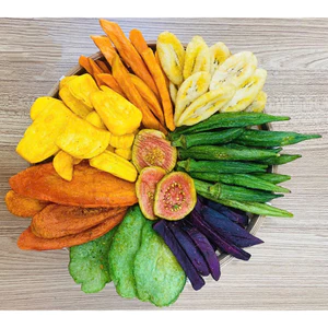 Rau củ sấy , mít sấy, Chuối sấy, đậu bắp , cà rốt,bắp sấy không đường , giòn thơm .Ăn chay được
