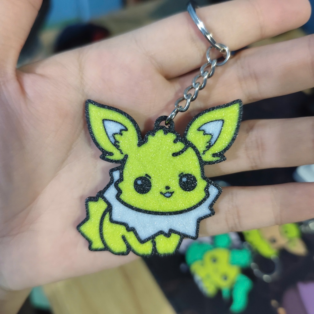 Móc Khóa Pokemon Eevee & Các Dạng Tiến Hóa in 3D Độc Lạ, Quà Tặng Đáng Yêu