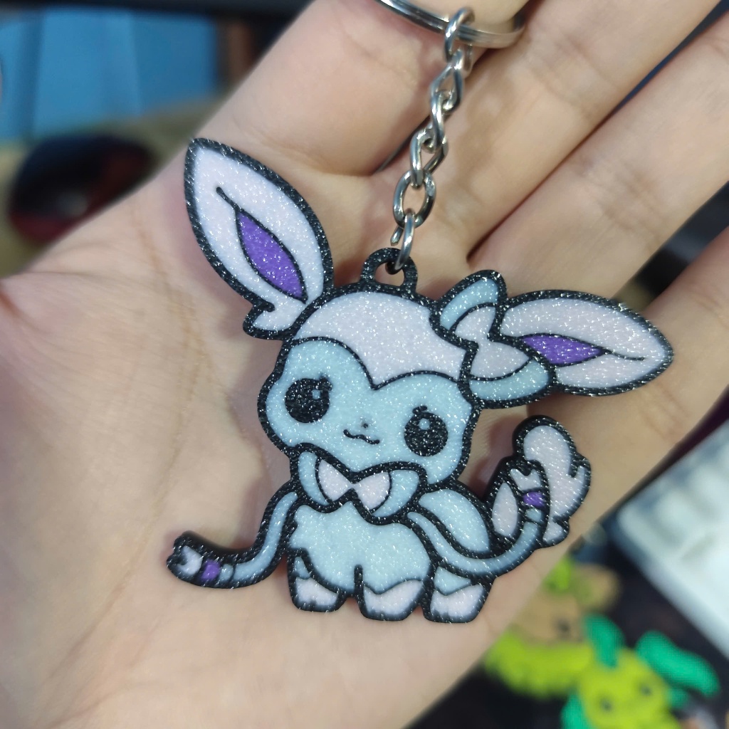 Móc Khóa Pokemon Eevee & Các Dạng Tiến Hóa in 3D Độc Lạ, Quà Tặng Đáng Yêu
