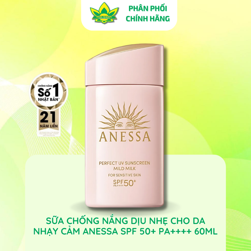 [Hàng Chính Hãng] Sữa Chống Nắng Anessa Perfect Uv Mild Milk 60ml, Công Thức Dịu Nhẹ Cho Da Nhạy Cảm
