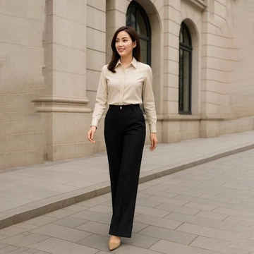 Quần tây nữ ống suông cao cấp, quần cạp cao, quần công sở cơ bản, phom gumac,yody quần suông 01