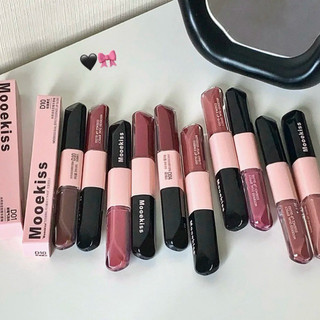 [MOOEKISS] Son Mooekiss 2 Đầu Tint Bóng Vỏ Hồng, Son Không Dính Cốc, Tráng Gương Đa Năng 3ml+3ml