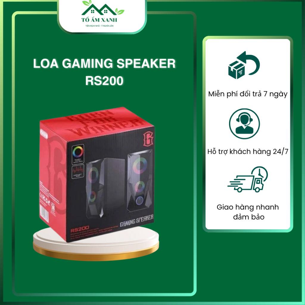 Loa Gaming Speaker RS200 Led RGB, Loa vi tính đèn led RGB bass khủng âm ...