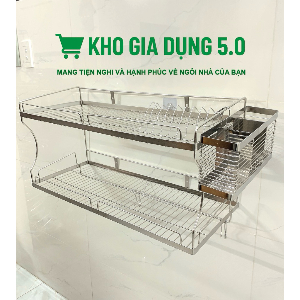 [ĐẢM BẢO CHẤT LƯỢNG] KỆ ÚP CHÉN ,ĐĨA 2 TẦNG TREO TƯỜNG INOX 201 CAO CẤP ...
