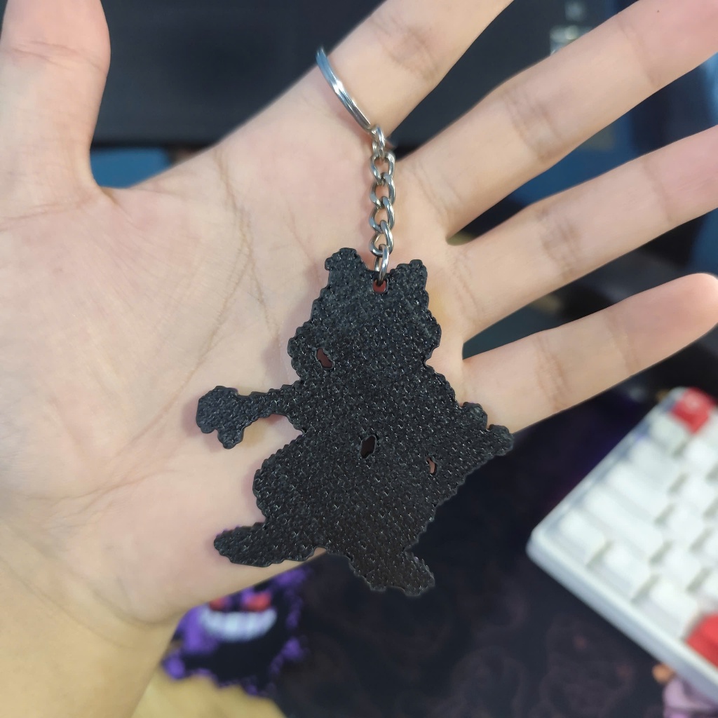Móc Khóa Pokemon Mewtwo Phong Cách Pixel Art in 3D