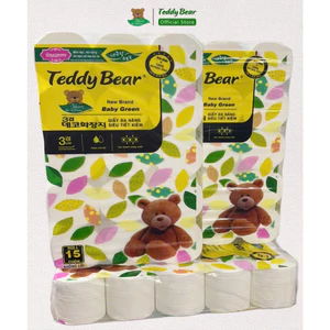 30 CUỘN GIẤY VỆ SINH TEDDY BEAR MINI BABY SOFT Chất Lụa Trắng êm mềm dịu nhẹ tan trong nước không gây tắc nghẽn