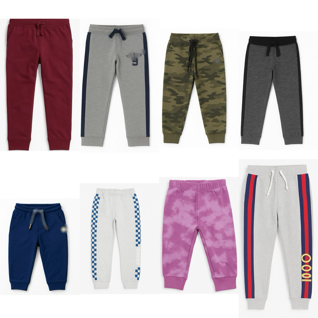 Quần Dài Nỉ Trẻ Em Unisex Xuất Dư Cao Cấp Co Giãn Mềm Mịn C4009 L027 size 1-10y(8-30kg)