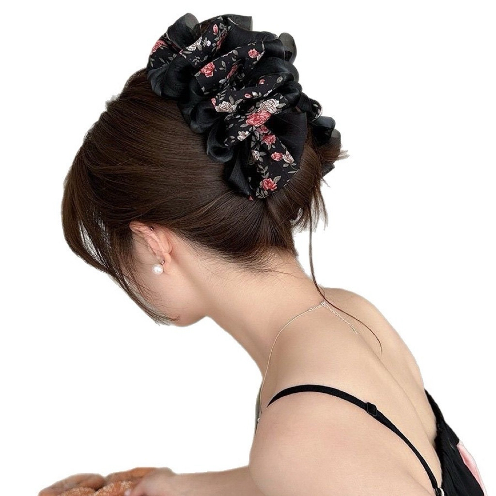 Kẹp tóc De Merci Accessoris nơ phồng bồng bềnh lớn, kẹp hoa nhẹ nhàng phong cách tiểu thư Hàn Quốc sang trọng