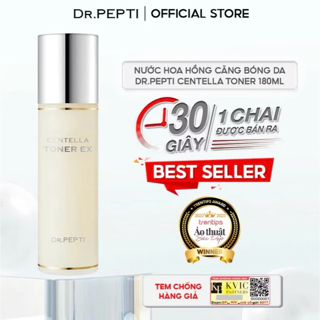 Nước Hoa Hồng Dưỡng Da Căng Bóng Dr.Pepti Centella Toner EX 180ml- Vi ...