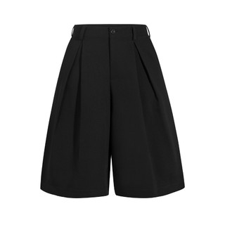Quần tây short unisex ống rộng Baggy chất liệu cotton dày cao cấp - Ivankov Neutral Pleated Baggy Short