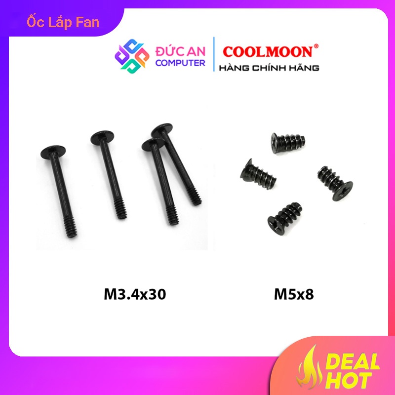 Bộ 4 Ốc M5x8 / M3.4x30 Bắt Quạt Vào Case / Rad Radiator Tản Nhiệt Nước