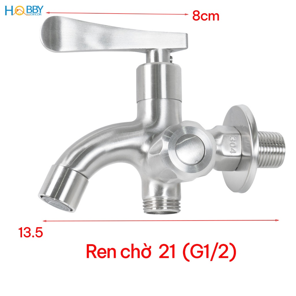 Combo củ sen tay sen tắm lạnh 5 chế độ inox 304 Hobby home decor CST2