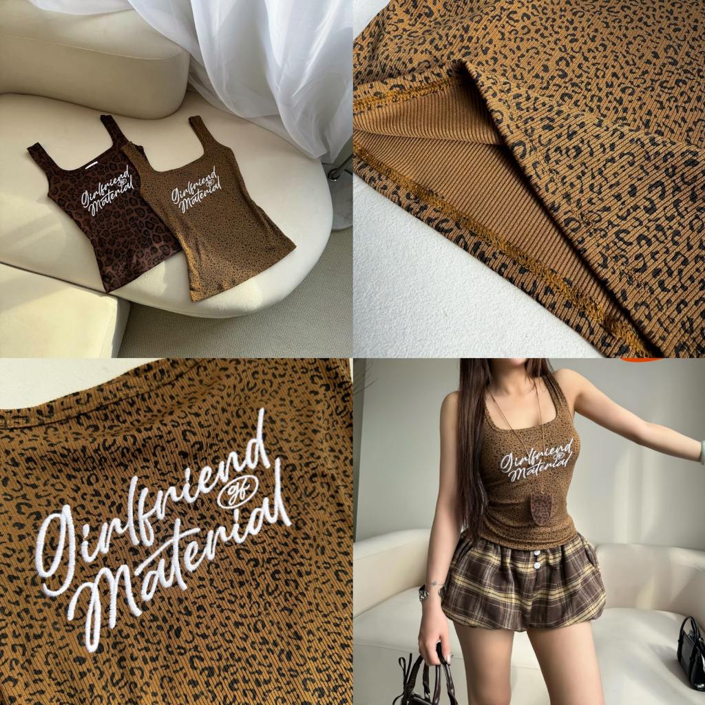 [CÓ TÁCH SET] SET TANKTOP DA BEO 2 DÂY CỔ VUÔNG LOGO THÊU GIRL FRIEND FFCLUB MIX