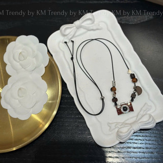dây chuyền mặt máy ảnh đính đá cá tính hot trend