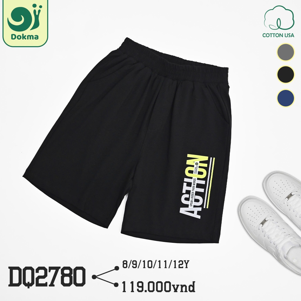 (25-42kg, 8-12Y) Quần Cộc Dokma Cotton Bé Trai DQ2780 DQ2083 DQ2810