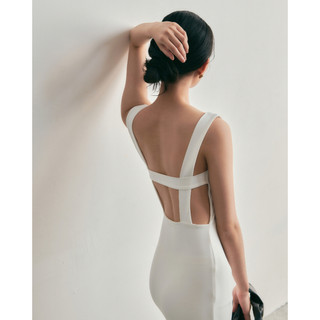 WHITE BY NHI - Đầm thun bodycon hở lưng - Eustoma Dress