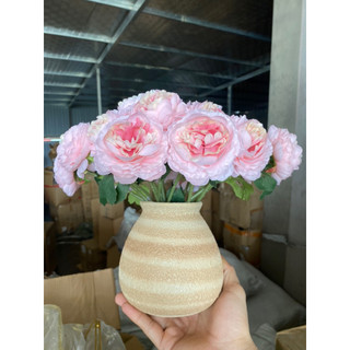 Lọ hoa gốm sứ men mát dáng giỏ cua trơn mini cao 14cm - Bát Tràng