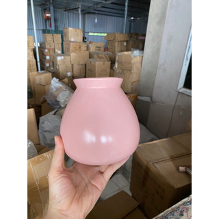 Lọ hoa gốm sứ men mát dáng giỏ cua trơn mini cao 14cm - Bát Tràng