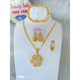 Hàng mới về trang sức cao cấp mạ vàng 18 ca các mẫu com bo 4 món dây chuyền mặt hôm nay hàng titan trang sức nhà 8.