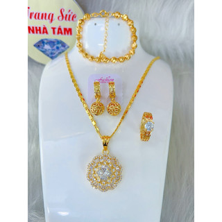 Hàng mới về trang sức cao cấp mạ vàng 18 ca các mẫu com bo 4 món dây chuyền mặt hôm nay hàng titan trang sức nhà 8.