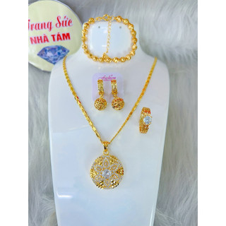 Hàng mới về trang sức cao cấp mạ vàng 18 ca các mẫu com bo 4 món dây chuyền mặt hôm nay hàng titan trang sức nhà 8.