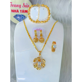 Hàng mới về trang sức cao cấp mạ vàng 18 ca các mẫu com bo 4 món dây chuyền mặt hôm nay hàng titan trang sức nhà 8.