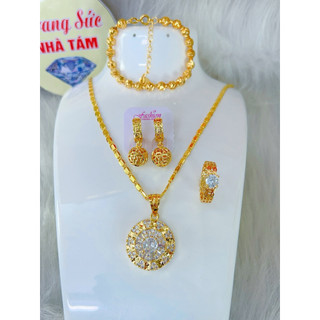 Hàng mới về trang sức cao cấp mạ vàng 18 ca các mẫu com bo 4 món dây chuyền mặt hôm nay hàng titan trang sức nhà 8.