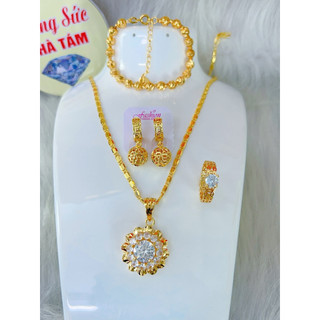 Hàng mới về trang sức cao cấp mạ vàng 18 ca các mẫu com bo 4 món dây chuyền mặt hôm nay hàng titan trang sức nhà 8.