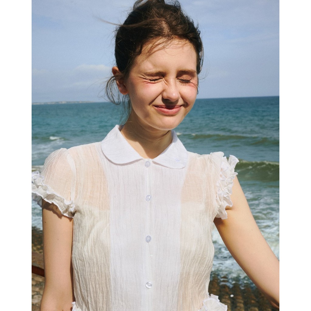 Sweet Dare Shirt - Remmus | Áo sơ mi tơ xuyên thấu cổ tròn bèo Remmus (không kèm tube)