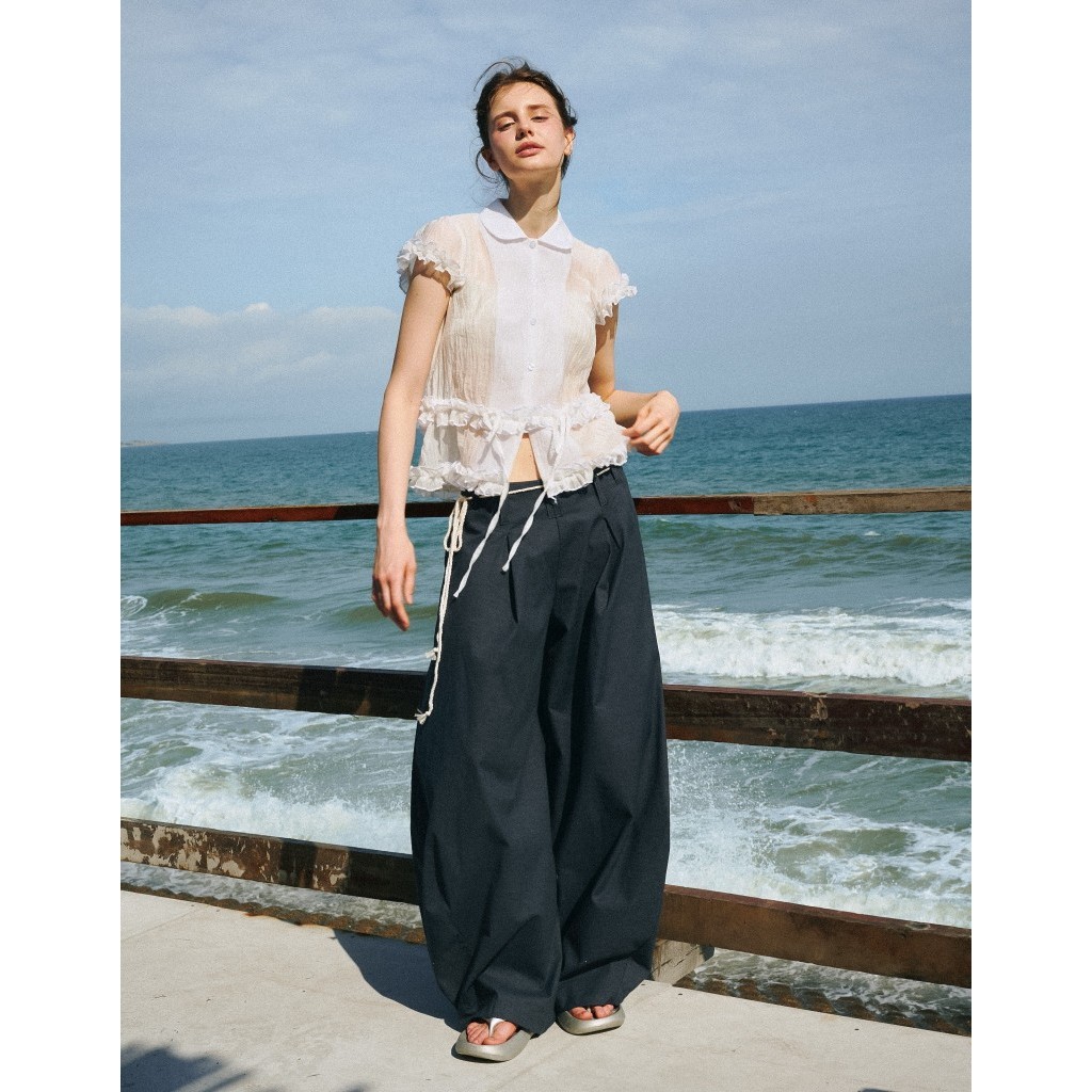 Sweet Dare Shirt - Remmus | Áo sơ mi tơ xuyên thấu cổ tròn bèo Remmus (không kèm tube)