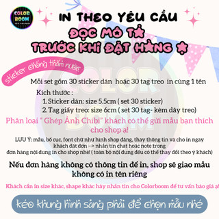 Sticker Dán Quà Tặng Sinh Nhật Theo Yêu Cầu - In Tên & Hình Ảnh - Chống Thấm/Tag Treo ColorBoomshop