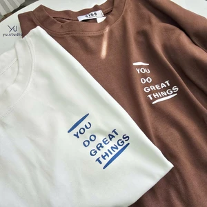 Áo thun nữ YUSTUDIO 3158, áo form rộng tay lỡ, áo cotton khô 3158 mẫu You Do Great Things