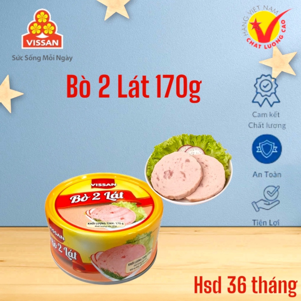 Vissan Combo 5 hộp Bò 2 Lát Vissan Lonin 170g Chính Hãng Date Mới