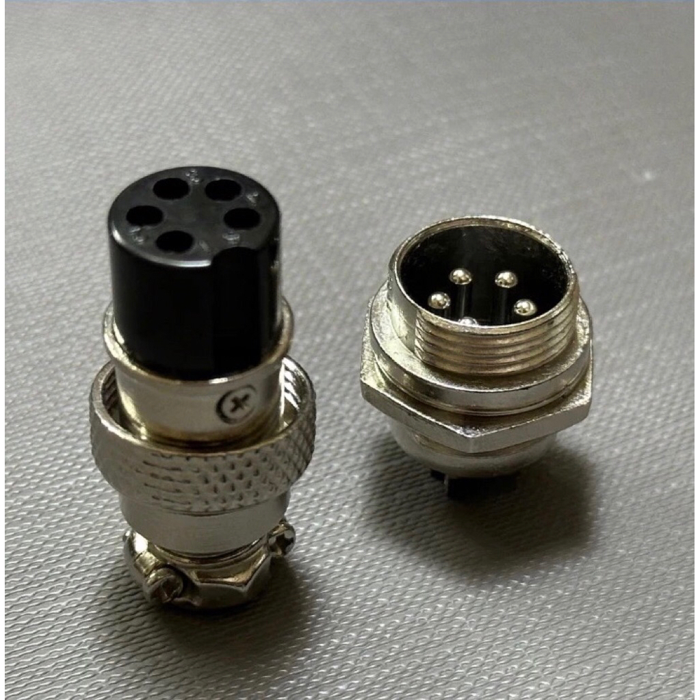 2 bộ Jack GX12 5 chân inox loại tốt