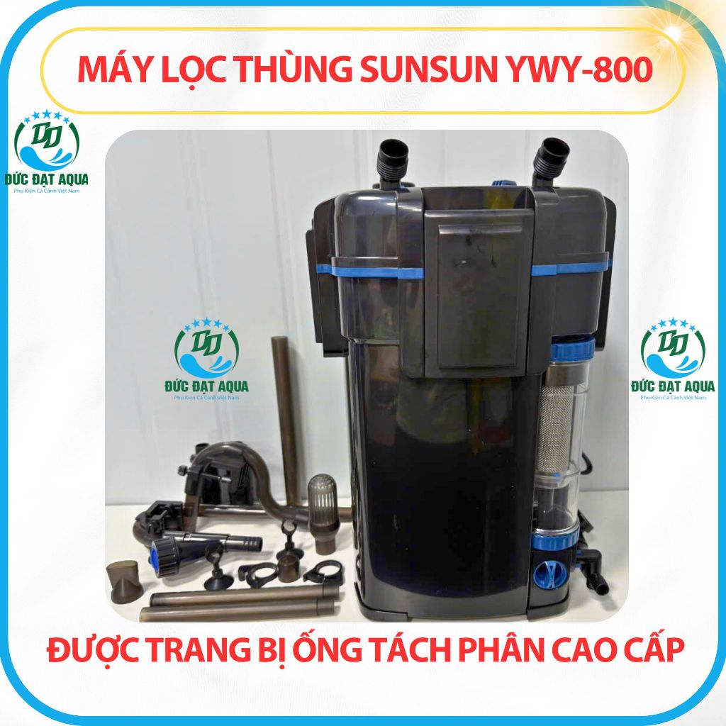 máy lọc thùng sunsun ywy-800 ĐƯỢC TRANG BỊ ỐNG TÁCH PHÂN CAO CẤP CHO BỂ CÁ 4