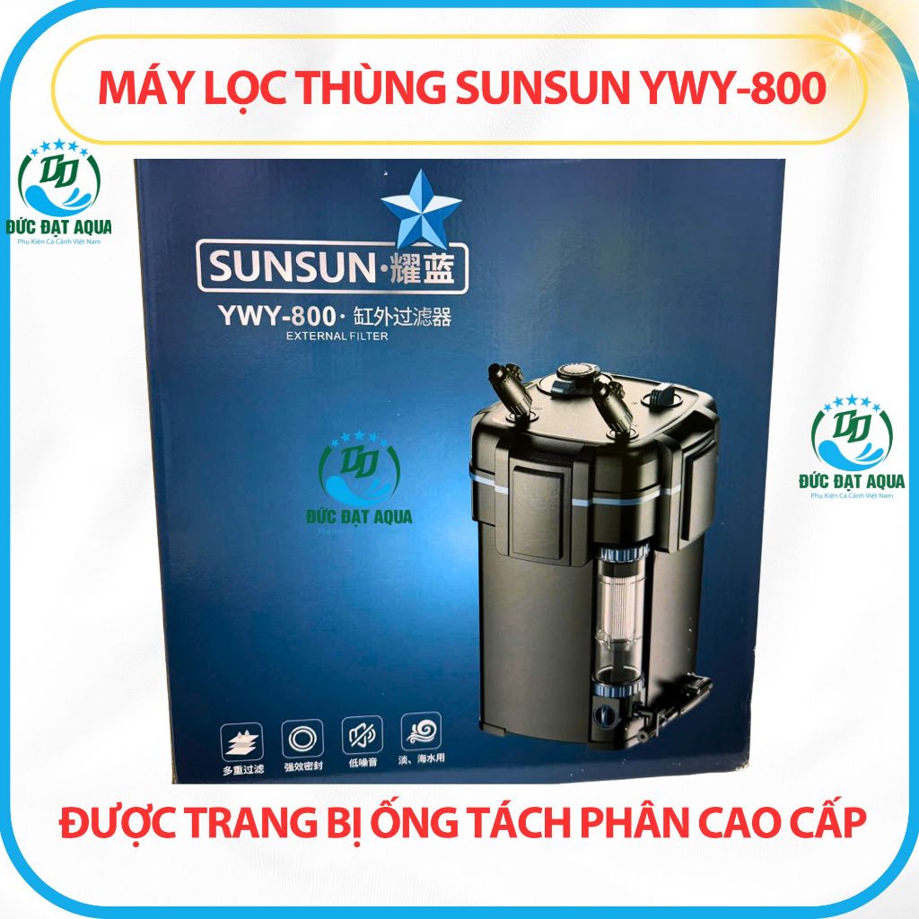 máy lọc thùng sunsun ywy-800 ĐƯỢC TRANG BỊ ỐNG TÁCH PHÂN CAO CẤP CHO BỂ CÁ 3