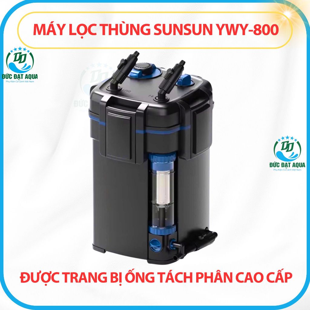 máy lọc thùng sunsun ywy-800 ĐƯỢC TRANG BỊ ỐNG TÁCH PHÂN CAO CẤP CHO BỂ CÁ
