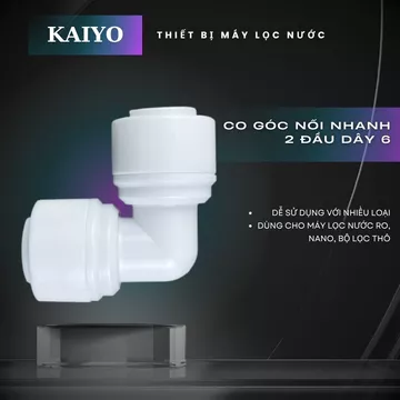 Co Góc Nối Nhanh 2 Đầu Dây 6 - Cút Vuông Dây 6 Máy Lọc Nước RO, Nano, Bộ Lọc Thô