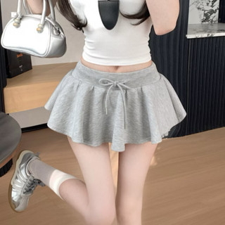 Váy tennis nữ nỉ ngắn xòe có quần bảo hộ màu xám đen trắng basic VANISA CV46