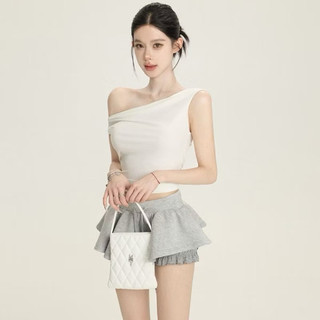 Váy tennis nữ nỉ ngắn xòe có quần bảo hộ màu xám đen trắng basic VANISA CV46