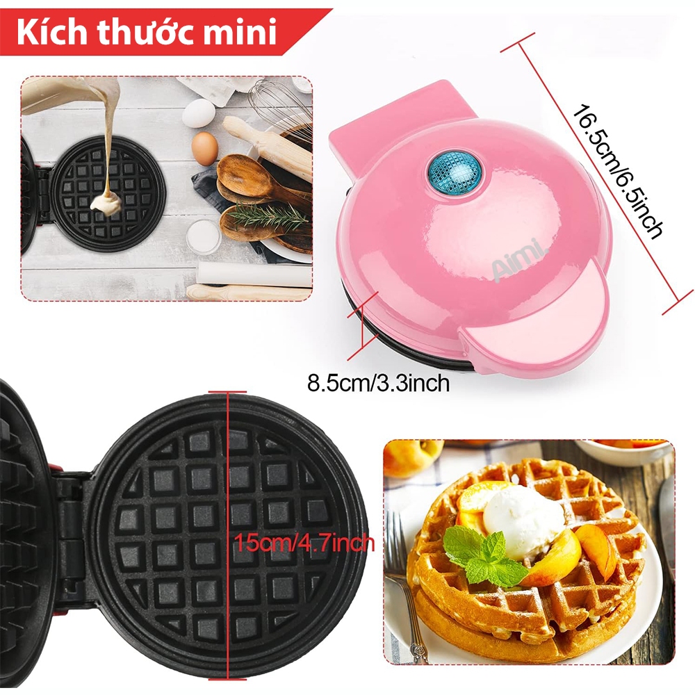 Máy Nướng Bánh bồi thường nếu hư hỏng, Máy Làm Bánh Quế Bánh Tổ Ong Waffle Màu Trắng