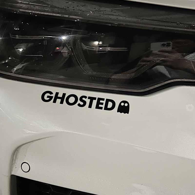 GHOSTED ma đáng yêu. Decal trang trí mũ bảo hiểm, xe hơi, xe máy, laptop, máy tính...Chống thấm nước