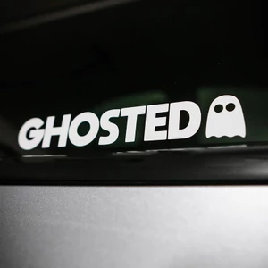 GHOSTED ma đáng yêu. Decal trang trí mũ bảo hiểm, xe hơi, xe máy, laptop, máy tính...Chống thấm nước