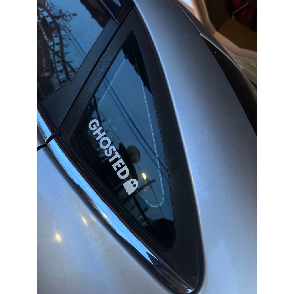 GHOSTED ma đáng yêu. Decal trang trí mũ bảo hiểm, xe hơi, xe máy, laptop, máy tính...Chống thấm nước