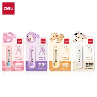 Kéo Mini Deli 6072 Thu Gọn 105mm – Lưỡi Thép Không Gỉ – An Toàn Cho Học Sinh