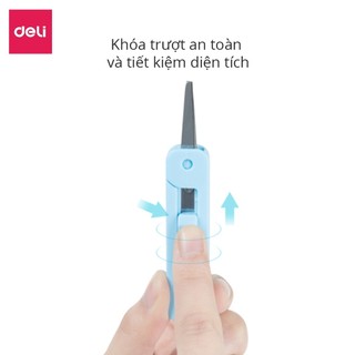 Kéo Mini Deli 6072 Thu Gọn 105mm – Lưỡi Thép Không Gỉ – An Toàn Cho Học Sinh