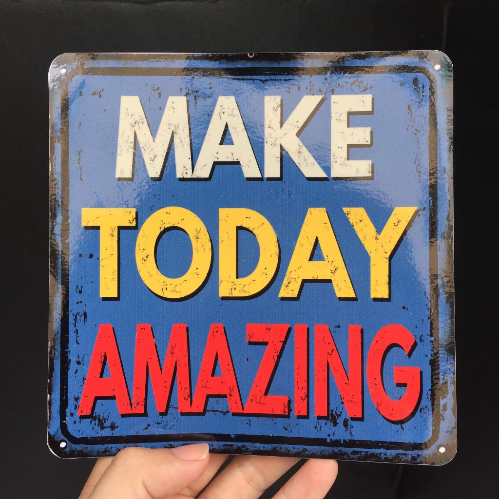 Biển báo MAKE Today Amazing. Decal logo cảnh báo chú ý chống nước đáng yêu. Slogan Trang trí độc đáo
