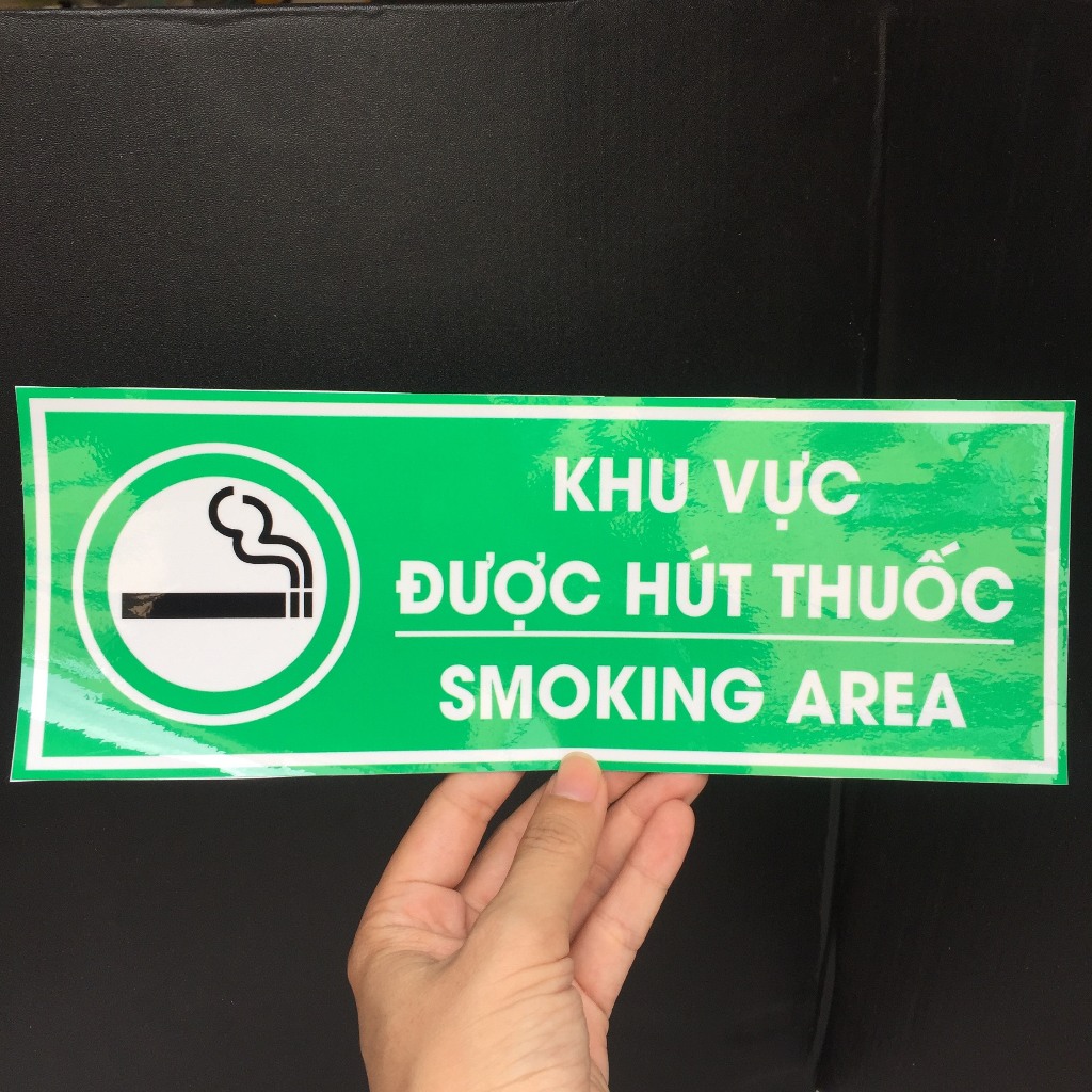 Biển báo khu vực không hút thuốc, bảng cảnh báo, No smoking. Decal cao cấp chống nước, không bay màu