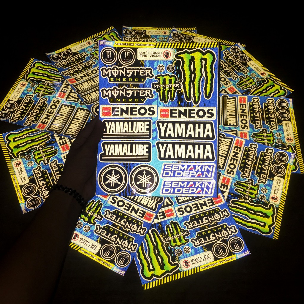 [Quà Tặng] Trọn bộ decal phản quang 3M dán xe YAMAHA. Chất liệu cao cấp (19x24.5cm)